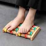 Wood Six Row Large Roller Foot Acupoint Hand Massage Foot Massager 1